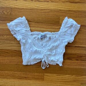 Princess Polly White Ruched Crop Top